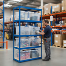 Heavy Duty Shelving Unit - 1800mm High with 8x 33.5L Storage Boxes
