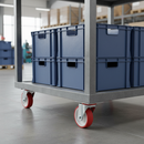 125mm Heavy Duty Swivel Plate Castor with Red Polyurethane Wheel