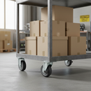 125mm Braked Swivel Plate Castor with Anti-Static Grey Non-Marking Tyre