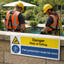 Danger Risk of Falling Sign – 1mm Rigid Plastic – Indoor/Outdoor Use