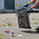 Premium Litter Picking Bag Hoop with Ergonomic Handle, Durable Polypropylene Construction and Flat Bottom Design for Easy Use