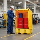Premium 2 Drum Spill Pallet with Framed Cover for Containment