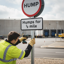 Premium Supplementary Plate for Speed Bumps - Customizable Distance Indicator with Post Mount Diameter 557.2 and Dimensions 607x288mm