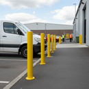Professional Yellow Galvanised Mild Steel Bollards for Security and Aesthetic Appeal - 750mm High with Various Diameter Options