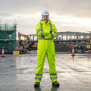 Premium Hi-Vis Yellow Waterproof Coverall with Breathability, EN ISO 20471 Class 3 Certification and Multiple Pockets