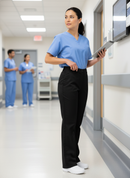Premium Healthcare Trousers with Half Elasticated Waistband and Sewn-in Crease - Comfortable and Durable for Professional Use