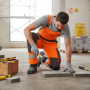 High-Visibility Heavy Duty Bib & Brace with Kneepad Pockets - Hi-Vis Orange/Dark Anthracite
