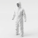 White Laminate Disposable Coverall Suit – Medium to XXL, 2-Way Zip (view 2)
