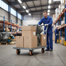 200mm Braked Swivel Plate Castor with Polyurethane Tyre