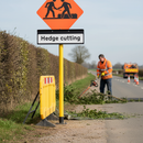 Premium Hedge Cutting Supplementary Plate 870x275mm - High-Visibility Reflective Design for Enhanced Safety