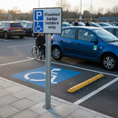 Professional Post Mounted Disabled Badge Holders Only Sign with R2 Reflectivity for Public Roads