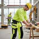 Premium Hi-Vis Yellow/Black Softshell Trousers with Holster Pockets for Winter Protection