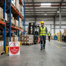Premium Self-Adhesive No Pedestrian Access Floor Sign - Slip Resistant and High Visibility for Safety Compliance