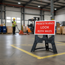 Premium Pedestrians Look Both Ways Safety Sign - Reflective Grade with QuickFit Frame for On-Site Setup, 600x450mm