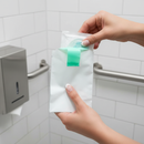 Premium Sanitary Disposal Bags - Opaque, One-Handed Opening, 100 Pack Made from Sugarcane and Recycled Materials