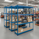 Heavy Duty Industrial Shelving - 1980mm High - 400kg Capacity - Chipboard - Blue