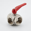 3/8in BSP Female Lever Ball Valve, Plated Brass, 48mm (view 2)