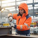 Premium Class 3 Hi-Vis Shell Jacket - Windproof, Waterproof, Detachable Hood, Ventilation