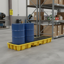 Premium 4 Drum In-Line Spill Pallet - Yellow for Safe Storage