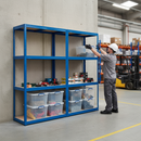 Premium 2x Shelving Units - 1600mm High with 8x 33.5L Storage Boxes