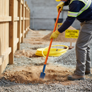 Premium Insulated Post Hole Spade with 54" Handle, Fibreglass Shocksafe and Forged Steel Blade for Safe Digging