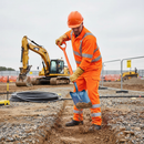 Premium Insulated No.2 Taper Mouth Treaded Shovel for Heavy-Duty Concrete and Soil Work with Live Cable Protection