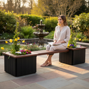 Premium Recycled Plastic Planter Seat Bench - Eco-Friendly Design for Parks and Gardens with Standard Dimensions