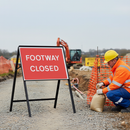 Premium Footway Closed Sign - Industrial Grade Metal Sign 600x450mm with Engineer Grade Reflective Face