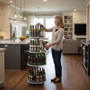 Premium Wine Rack Tower Display for 180 Bottles - Walnut Finish with Ample Storage and Display Space