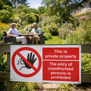 Private Property Banner – 1270mm x 610mm – Flame Resistant PVC – Indoor/Outdoor Use