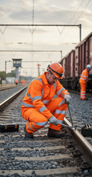 Premium Hi-Vis Rail Spec Trousers with Ergonomic Design and Retro-Reflective Bands for Enhanced Safety