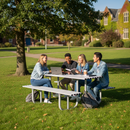 Premium Heavy Duty Picnic Bench with Galvanized Steel Construction, Stylish Slatted Design for Outdoor Use