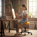 Premium Ergonomic Saddle Stool with Anti-Bacterial Fabric for Healthcare Professionals