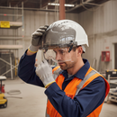 Premium Wheel Ratchet Safety Helmet with Integrated Safety Glasses