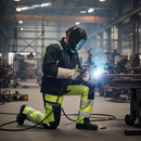 High-Performance Multisafe ARC Flash & Fire Retardant Trousers with Kneepad Pockets - Hi-Vis Yellow/Dark Navy