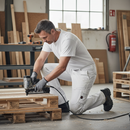 Premium Lightweight Work Trousers with Kneepad Pockets and Click Pocket System - Durable, Stretchy, Water Repellent Fabric