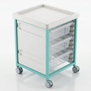 Steel Low Level Single Column Tray Trolley – 3 Deep Drawers, 807mm (view 2)