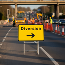 Premium Diversion Right Traffic Sign 2702 - 1050x750mm for Road Safety and Traffic Management