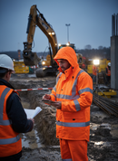 Premium High-Visibility Jacket with Detachable Hood, Multiple Pockets, and EN Standards Compliance for Safety and Comfort