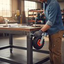 260mm Heavy Duty Swivel Fabricated Plate Castor with PunctureProof Wheel