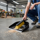 Premium Jumbo Dustpan and Brush Set with Extra Large Dustpan for Commercial Use and Stiff Plastic Bristles