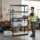 Premium 1800mm High Shelving Unit with 12x 33.5L Storage Boxes