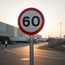 Premium 60mph Speed Limit Sign - Durable Post Mounted Road Traffic Sign for Safe Driving