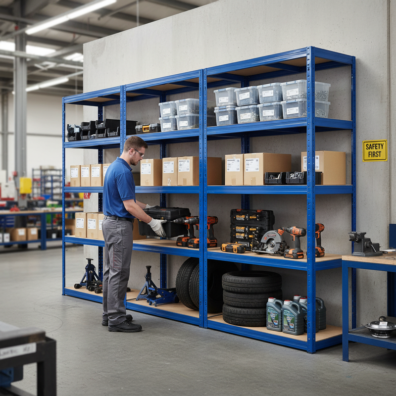 Premium Heavy Duty Shelving - 1800mm High - 200/280kg Load Capacity - Blue