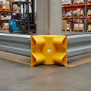 Premium Yellow Plastic 90° Internal Barrier Corner Section for Enhanced Safety in Pedestrian Areas