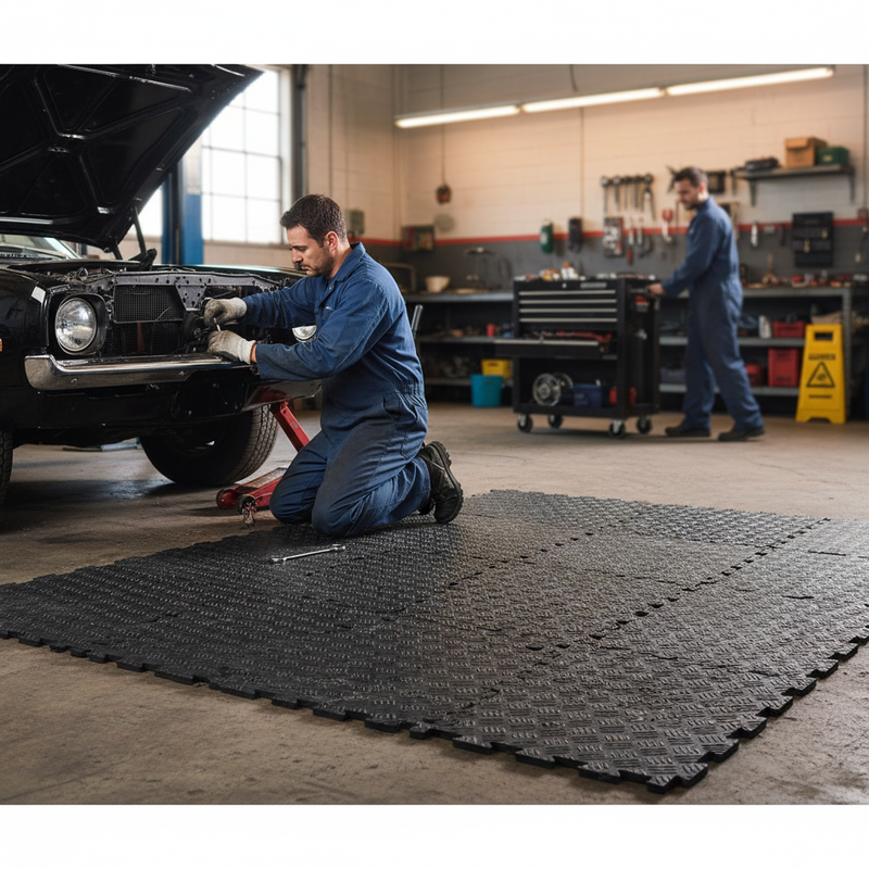 Premium Interlocking Floor Tiles with Tread Plate Surface