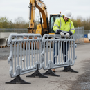 Premium Heavy Duty Crowd Control Barrier Made from Durable HDPE with Swivel Feet for Easy Deployment and Storage