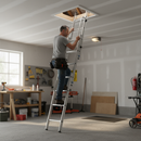 Heavy Duty Aluminium Loft Ladder with Handrail - 3 Section Design