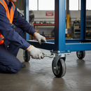 200mm Heavy Duty Fixed Plate Castor with Rubber Tyre and Ball Bearing