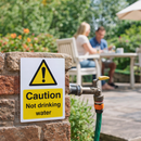 Caution Not Drinking Water Sign – 1mm Rigid Plastic – Indoor/Outdoor Use